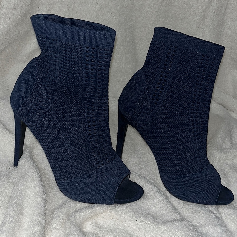 Navy Blue Open toe Boots